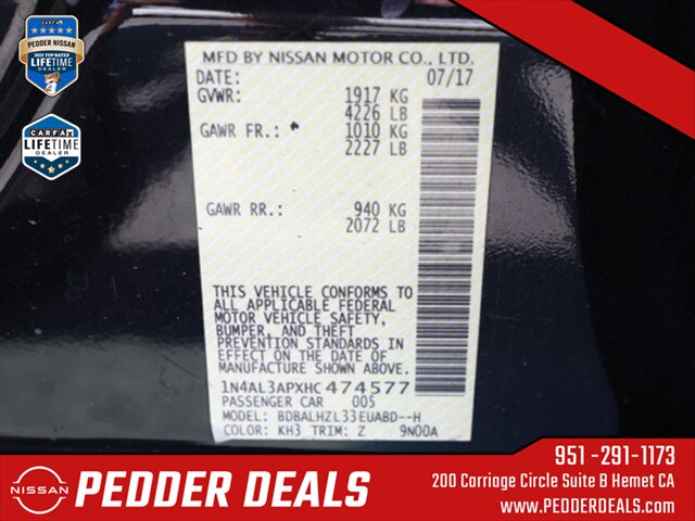 2017 Nissan Altima 2.5 SR   - Photo 32 - Hemet, CA 92545