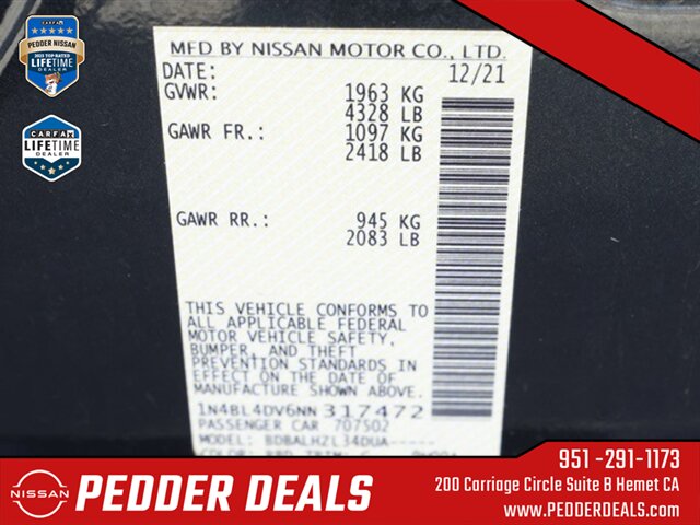 2022 Nissan Altima 2.5 SV   - Photo 32 - Hemet, CA 92545