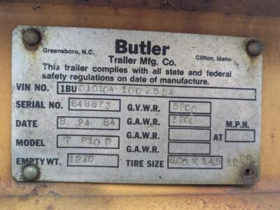 1984 Butler Trailer T610D Tilt Trailer #848873   - Photo 4 - Frankfort, KY 40601