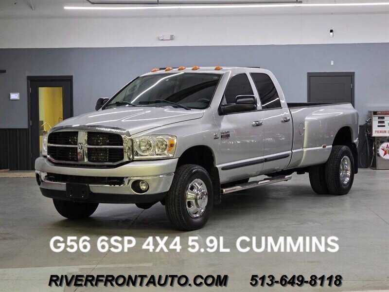 Bright Silver Metallic Clearcoat 2007 Dodge RAM 3500 Pickup Truck Four-Wheel Drive 6-Speed Manual