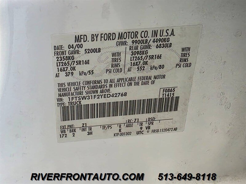2000 Ford F-350 XLT 4X4 7.3L POWERSTOKE RUST FREE - Photo 27 - Middletown, OH 45042