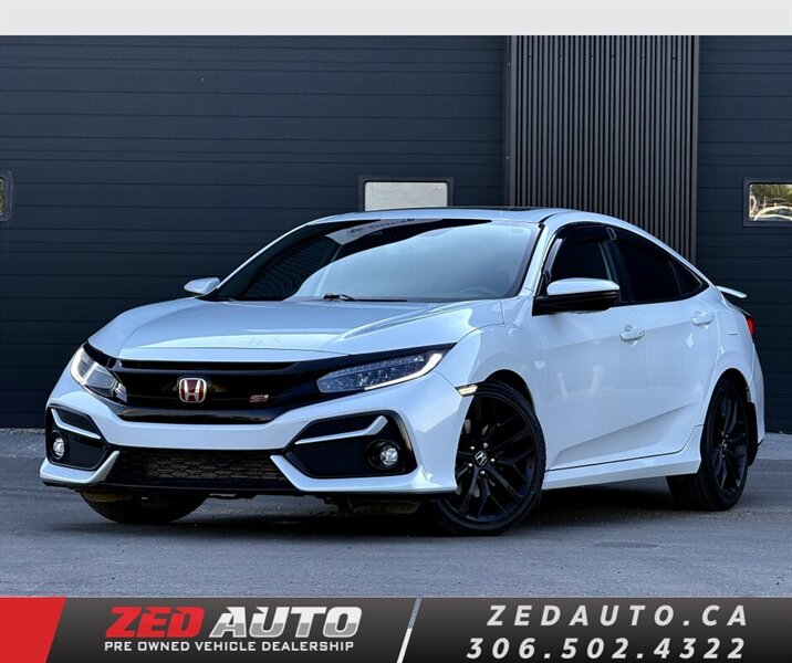 Platinum White Pearl 2020 Honda Civic Sedan Front-Wheel Drive 6-Speed Manual